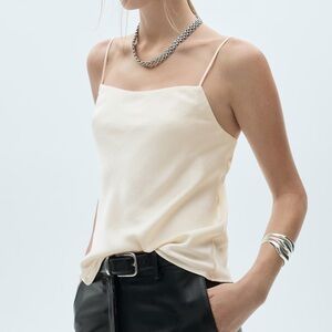 nwot mango satin top